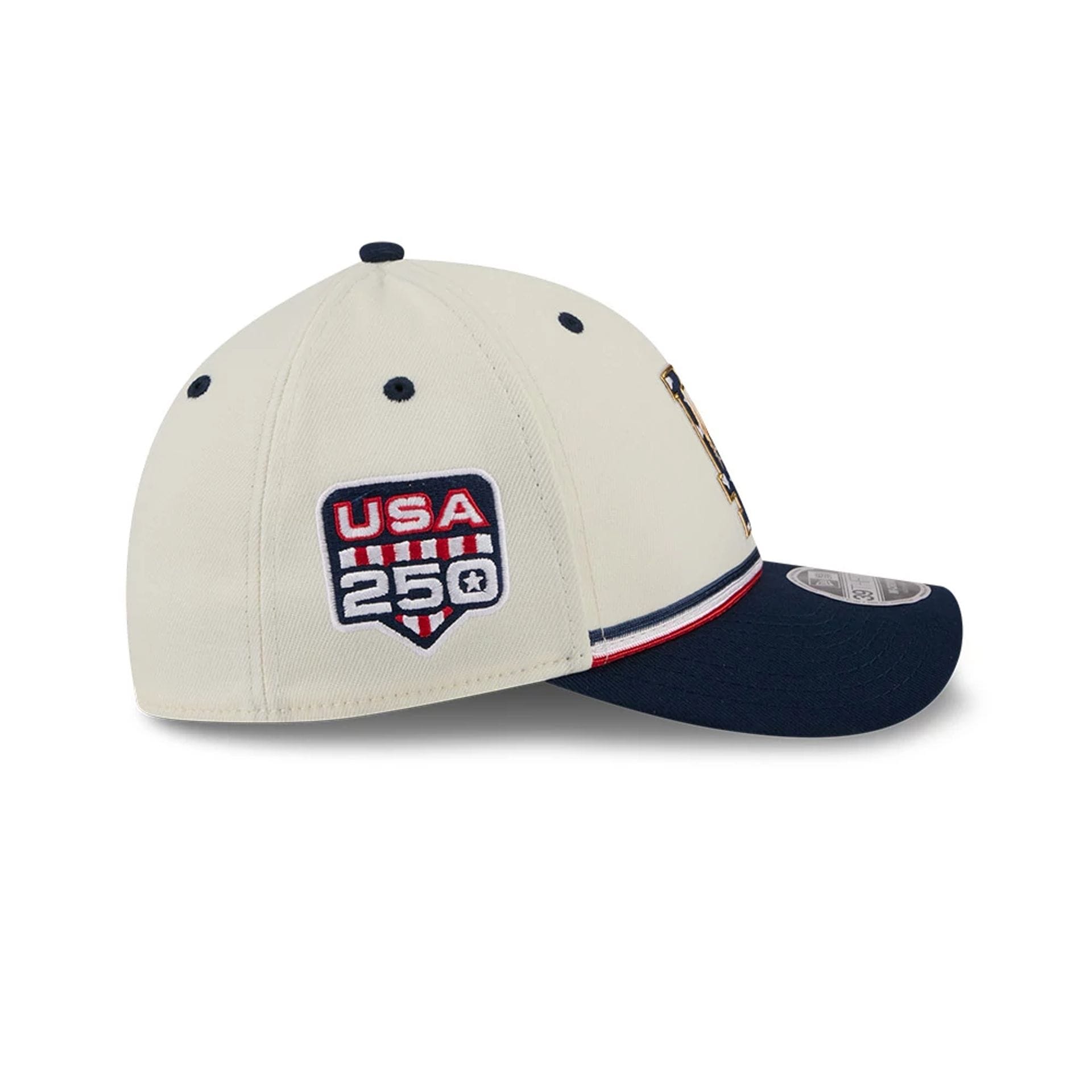 Dodgers MLB 4th Of July 2026 Cream 39THIRTY M-Crown Stretch Fit Cap