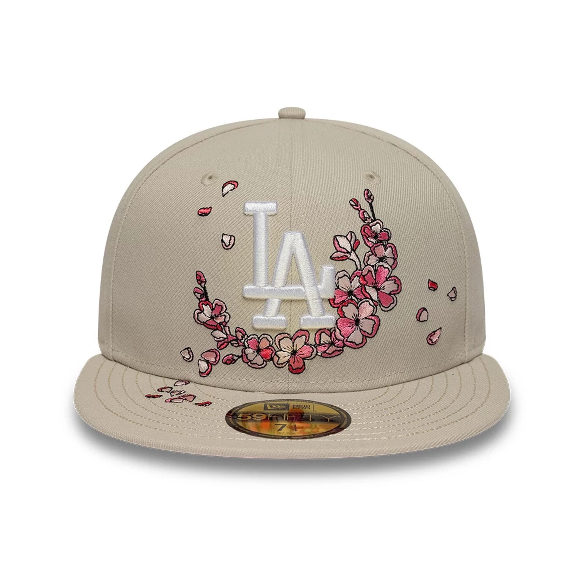 LA Dodgers MLB Cherry Blossom Cream 59FIFTY Fitted Cap