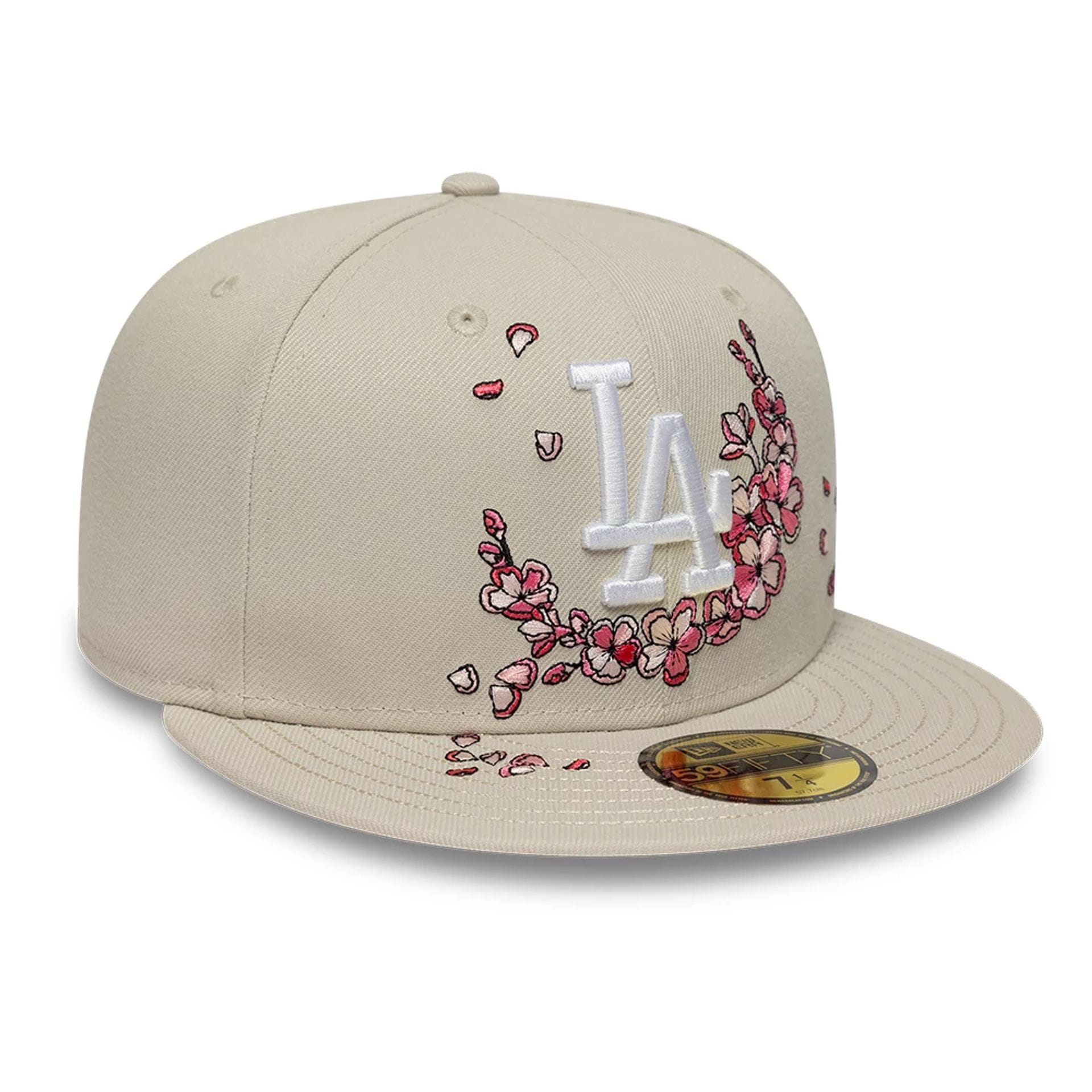 LA Dodgers MLB Cherry Blossom Cream 59FIFTY Fitted Cap