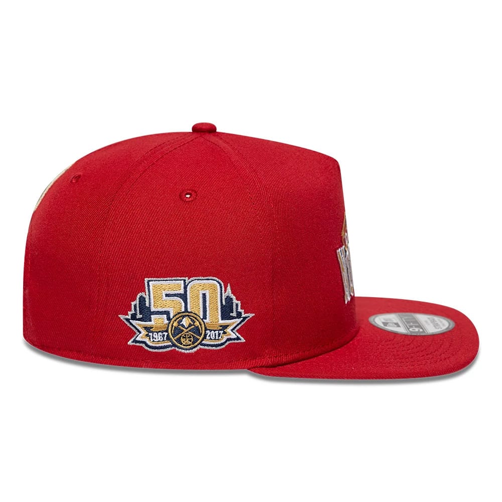 Denver Nuggets NBA Hardwood Classic Dark Red 9FIFTY A-Frame Snapback Adjustable Cap