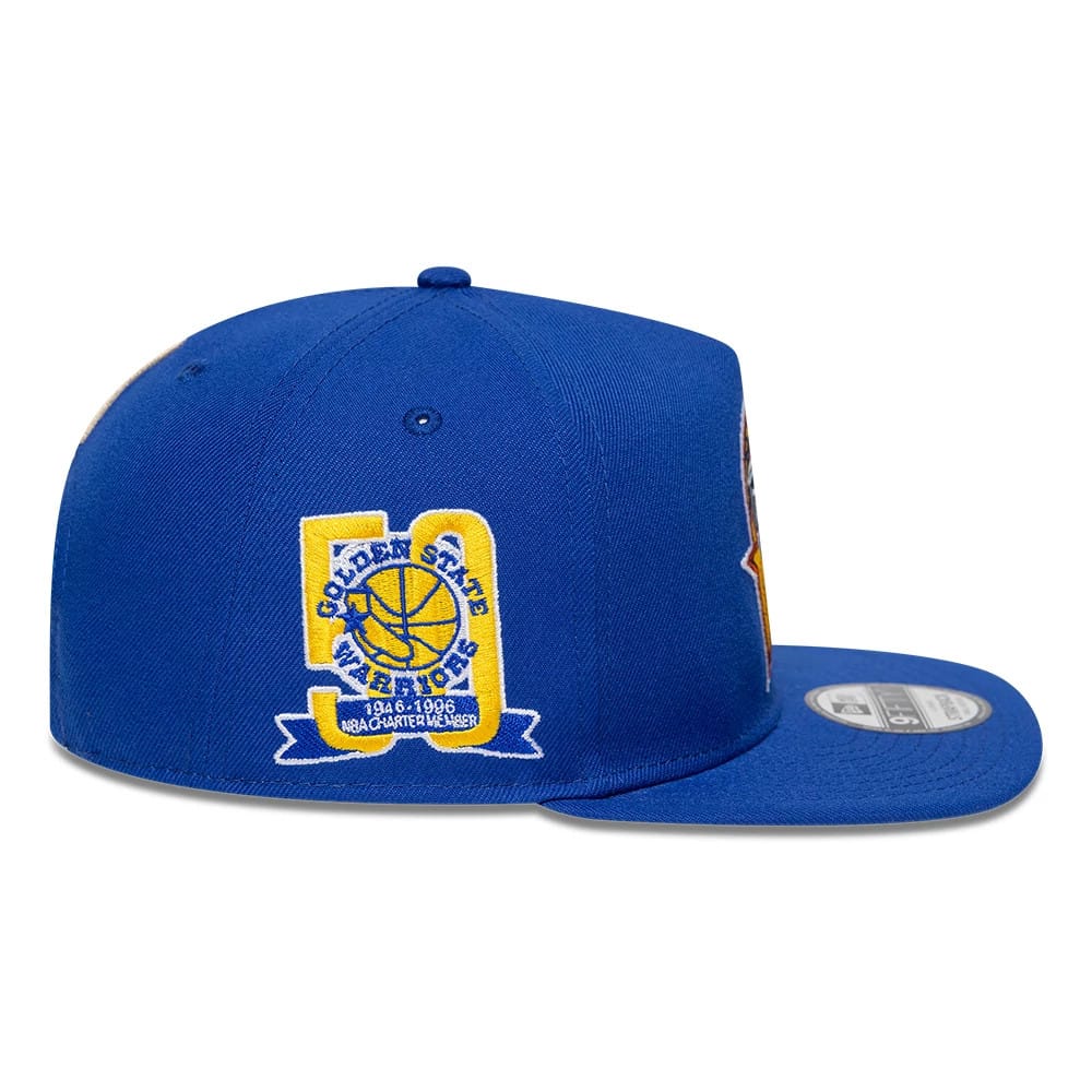 Golden State Warriors NBA Hardwood Classic Blue 9FIFTY A-Frame Snapback Adjustable Cap