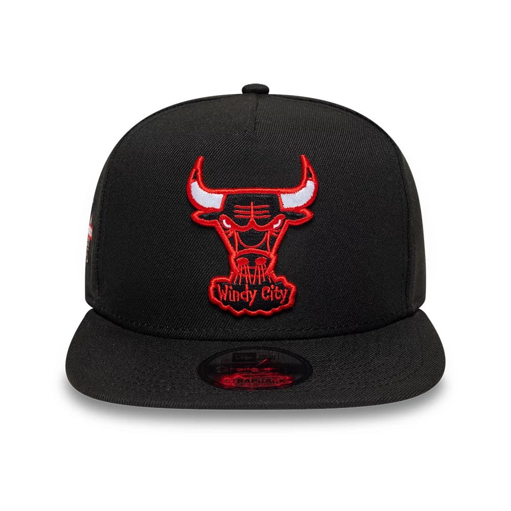 Chicago Bulls NBA Hardwood Classic Black 9FIFTY A-Frame Snapback Adjustable Cap