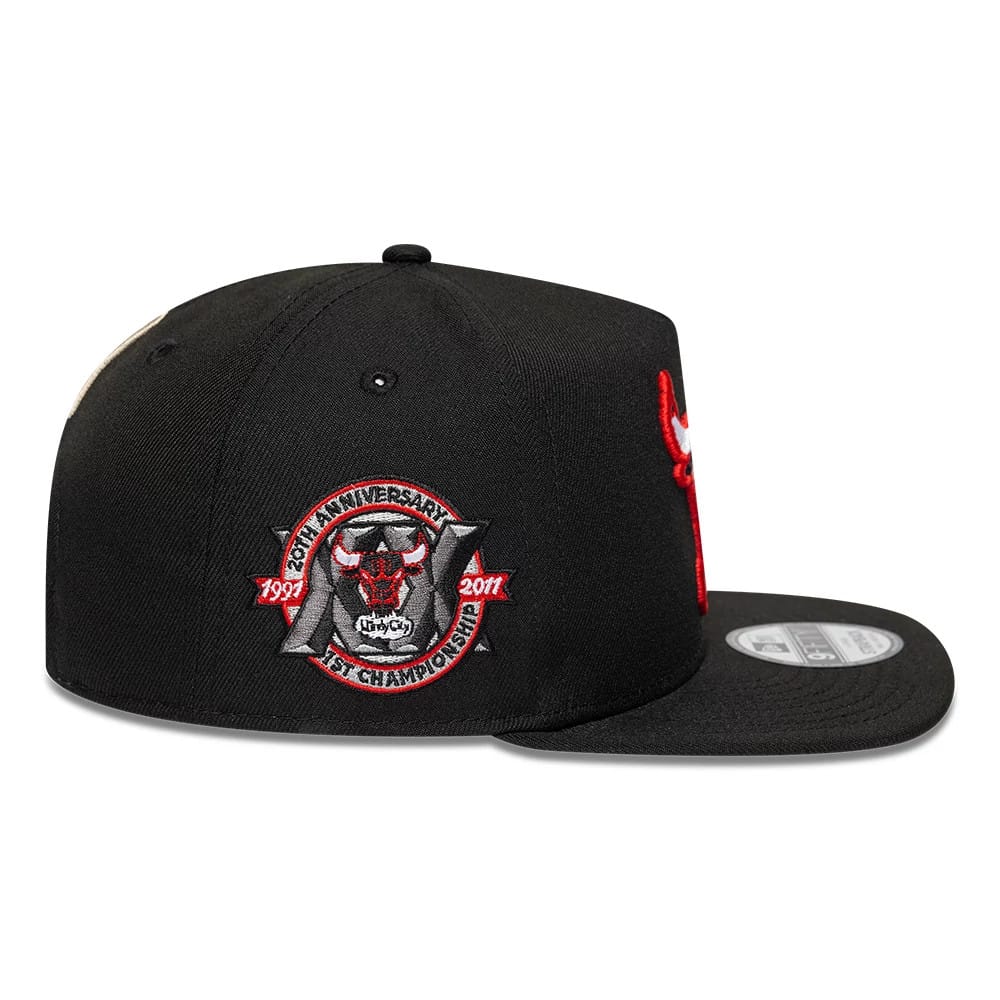 Chicago Bulls NBA Hardwood Classic Black 9FIFTY A-Frame Snapback Adjustable Cap