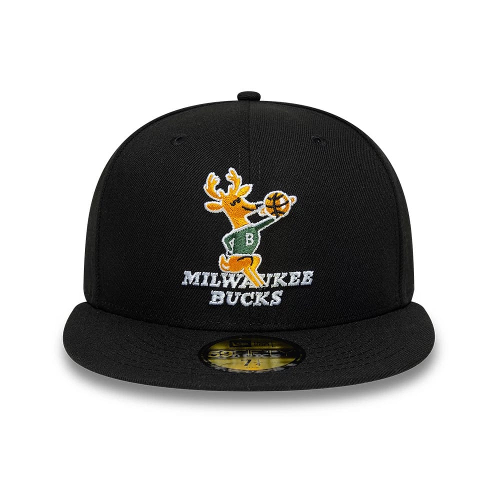 Milwaukee Bucks NBA Hardwood Classic Black 59FIFTY Fitted Cap