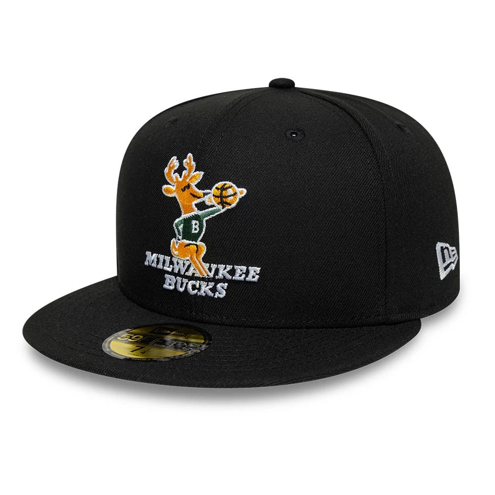 Milwaukee Bucks NBA Hardwood Classic Black 59FIFTY Fitted Cap