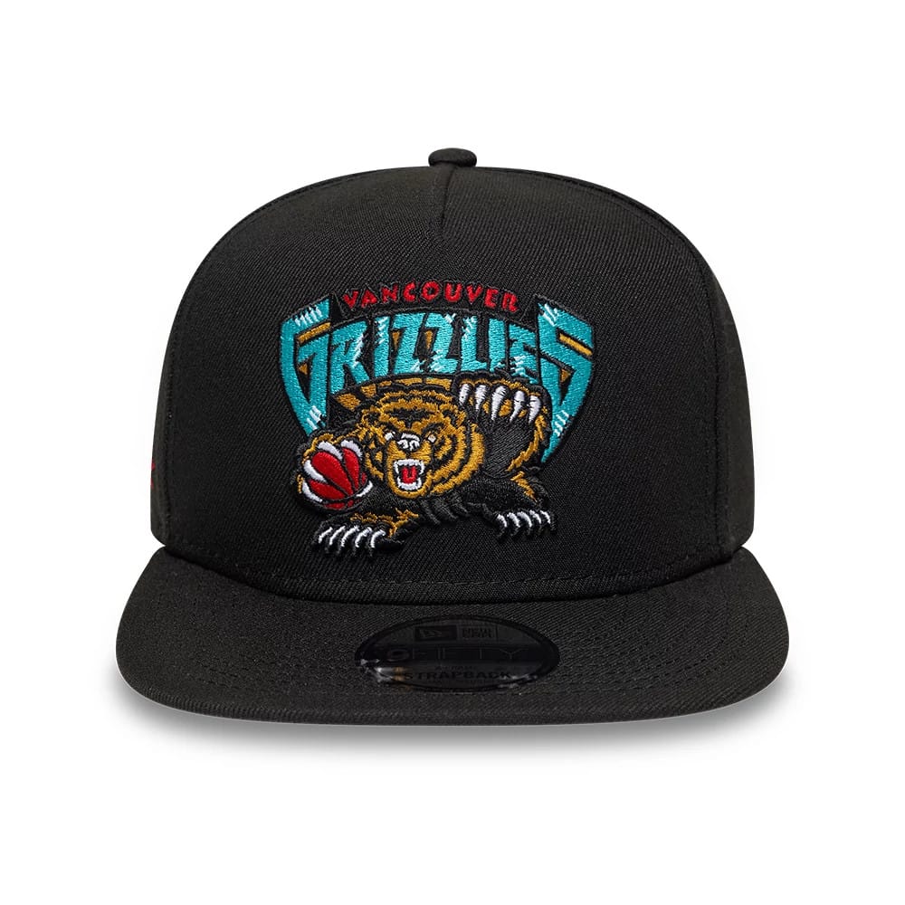 Vancouver Grizzlies NBA Hardwood Classic Black 9FIFTY A-Frame Snapback Adjustable Cap