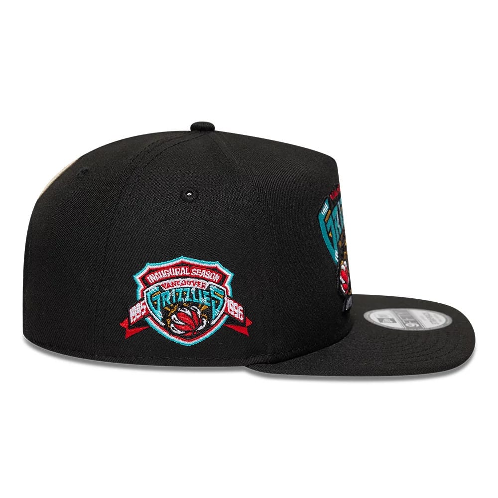 Vancouver Grizzlies NBA Hardwood Classic Black 9FIFTY A-Frame Snapback Adjustable Cap