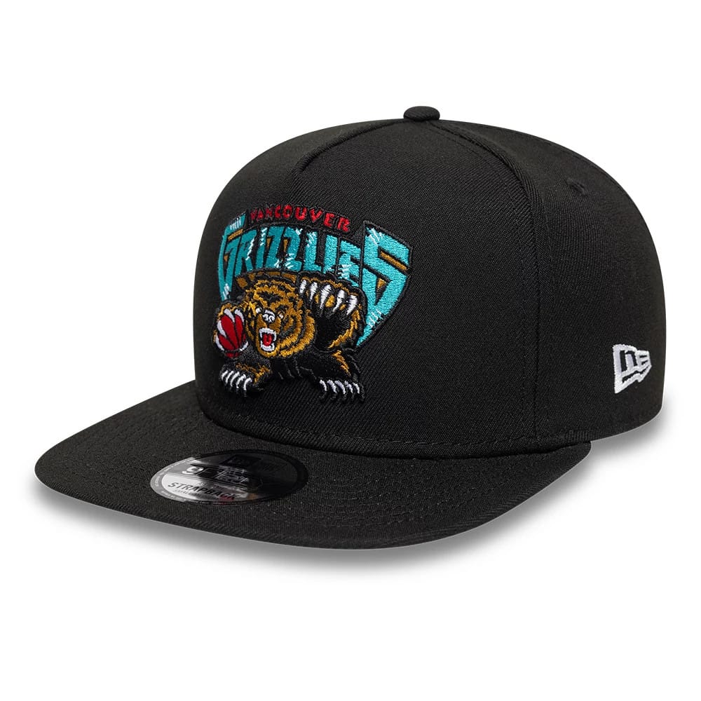 Vancouver Grizzlies NBA Hardwood Classic Black 9FIFTY A-Frame Snapback Adjustable Cap