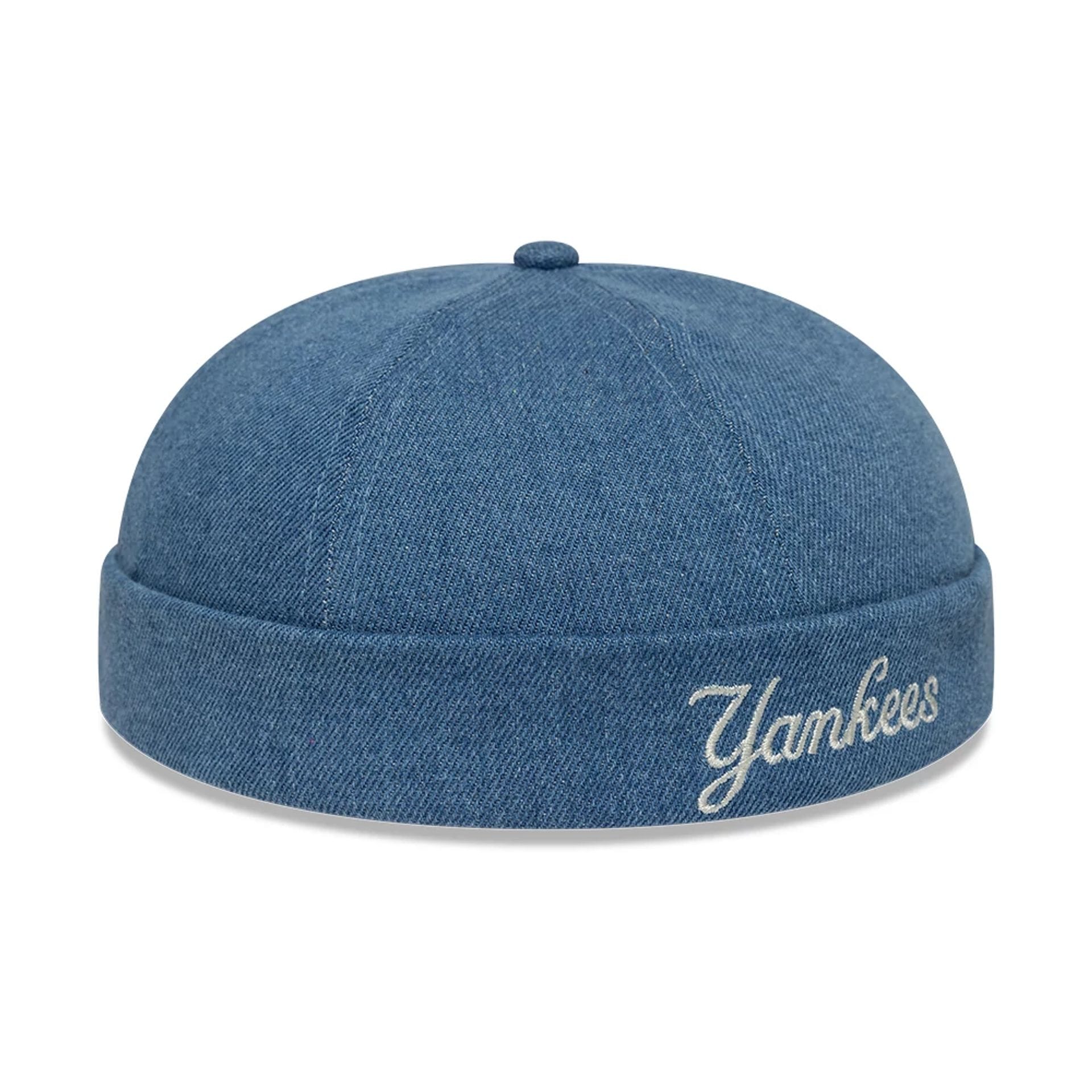 New York Yankees MLB Denim Skully Pastel Blue Docker Adjustable Cap