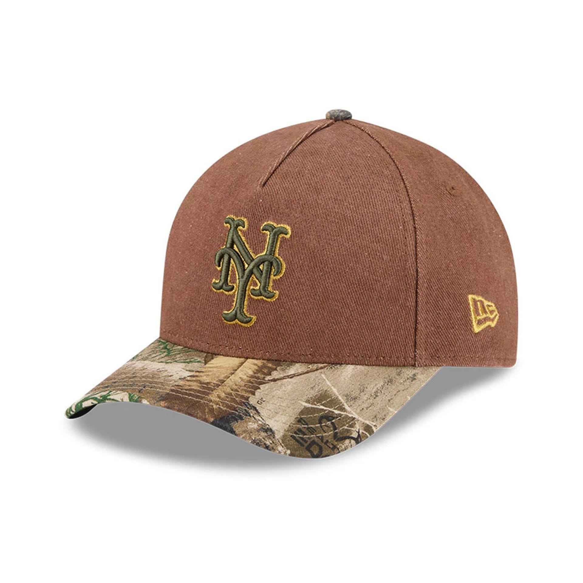 Mets MLB Cotton Twill Dark Beige 9FORTY M-Crown A-Frame Adjustable Cap